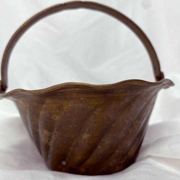 Solid Brass Basket with Folding Handle - Picture 2 of 4